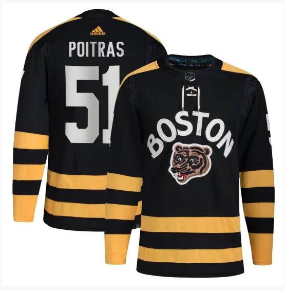 Men's Boston Bruins #51 Matthew Poitras Black Winter Classic Primegreen Stitched Jersey